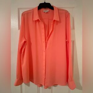 Elegant Coral Button-Down Shirt